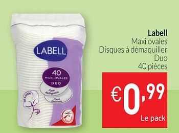 Promotions Labell maxi ovales disques à démaquiller duo - Labell - Valide de 01/11/2018 à 30/11/2018 chez Intermarche