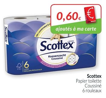 Promotions Scottex papier toilette coussiné - Scottex - Valide de 01/11/2018 à 30/11/2018 chez Intermarche