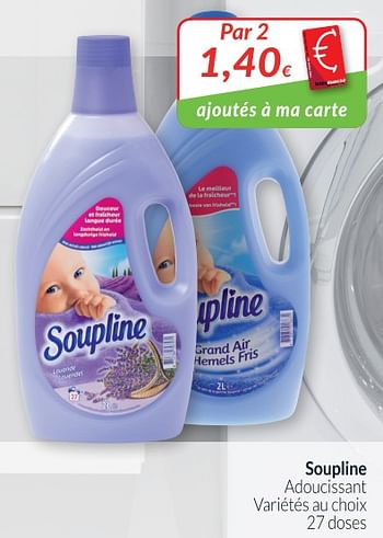 Promoties Soupline adoucissant - Soupline - Geldig van 01/11/2018 tot 30/11/2018 bij Intermarche