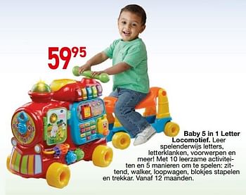 Promoties Baby 5 in 1 letter locomotief - Vtech - Geldig van 25/10/2018 tot 06/12/2018 bij Deproost
