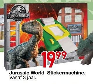 Promoties Jurassic world stickermachine - Jurassic World - Geldig van 25/10/2018 tot 06/12/2018 bij Delva Shopping
