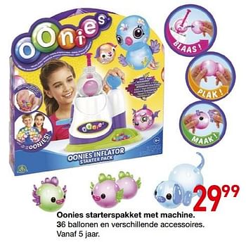 Promoties Oonies starterspakket met machine - Oonies - Geldig van 25/10/2018 tot 06/12/2018 bij Delva Shopping