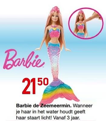 Promoties Barbie de zeemeermin - Mattel - Geldig van 25/10/2018 tot 06/12/2018 bij Multi-Land