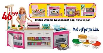 Promoties Barbie ultieme keuken met pop - Mattel - Geldig van 25/10/2018 tot 06/12/2018 bij Multi-Land