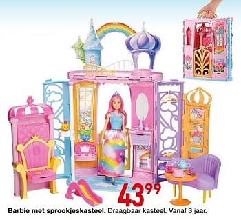Promoties Barbie met sprookjeskasteel - Mattel - Geldig van 25/10/2018 tot 06/12/2018 bij Tuf Tuf