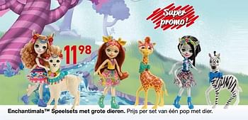 Promoties Enchantimals speelsets met grote dieren - Enchantimals  - Geldig van 25/10/2018 tot 06/12/2018 bij Deproost