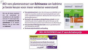 Promoties Bio echinacea tinctuur - Ladrome - Geldig van 02/11/2018 tot 02/12/2018 bij Mannavita
