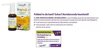 Promoties Bio propolis keel- en mondspray - Ladrome - Geldig van 02/11/2018 tot 02/12/2018 bij Mannavita
