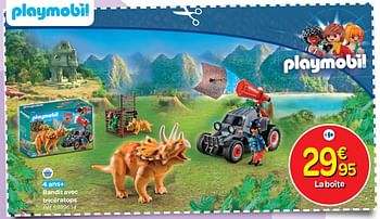 Promoties Bandit avec tricératops - Playmobil - Geldig van 24/10/2018 tot 06/12/2018 bij Carrefour