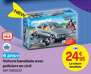 Promoties Voiture banalisée avec policiers en civil - Playmobil - Geldig van 24/10/2018 tot 06/12/2018 bij Carrefour