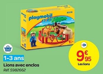 Promotions Lions avec enclos - Playmobil - Valide de 24/10/2018 à 06/12/2018 chez Carrefour