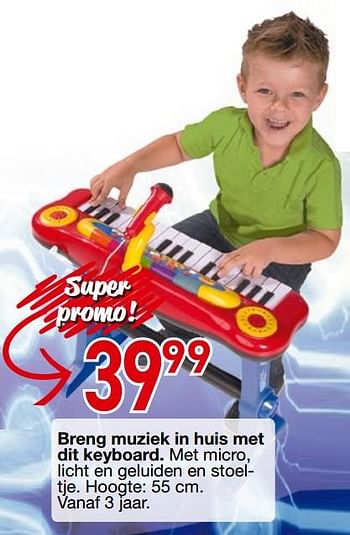 Promoties Breng muziek in huis met dit keyboard - Huismerk - Toys & Toys - Geldig van 25/10/2018 tot 06/12/2018 bij Toys & Toys