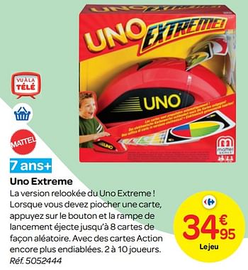Promotions Uno extreme - Mattel - Valide de 24/10/2018 à 06/12/2018 chez Carrefour