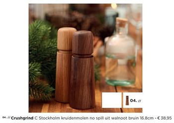Promoties Crushgrind c stockholm kruidenmolen no spill uit walnoot bruin - CrushGrind - Geldig van 27/10/2018 tot 30/11/2018 bij ShopWillems