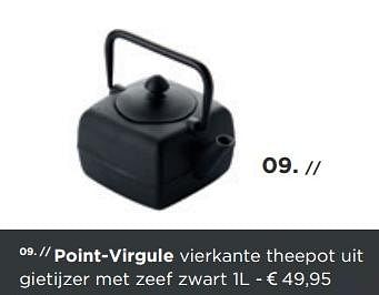 Promoties Point-virgule vierkante theepot uit gietijzer met zeef zwart - Point-Virgule - Geldig van 27/10/2018 tot 30/11/2018 bij ShopWillems
