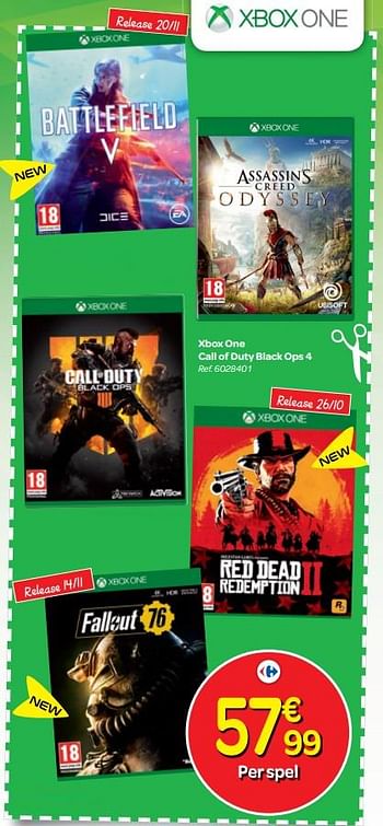 Promoties Xbox one call of duty black ops 4 - Activision - Geldig van 24/10/2018 tot 06/12/2018 bij Carrefour