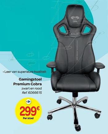 Promoties Gamingstoel premium cobra - Huismerk - Carrefour  - Geldig van 24/10/2018 tot 06/12/2018 bij Carrefour