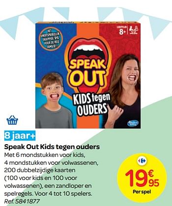 Promoties Speak out kids tegen ouders - Hasbro - Geldig van 24/10/2018 tot 06/12/2018 bij Carrefour