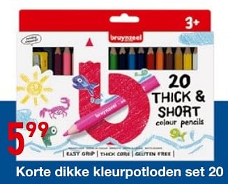 Promoties Korte dikke kleurpotloden set 20 - Bruynzeel - Geldig van 25/10/2018 tot 06/12/2018 bij Tuf Tuf