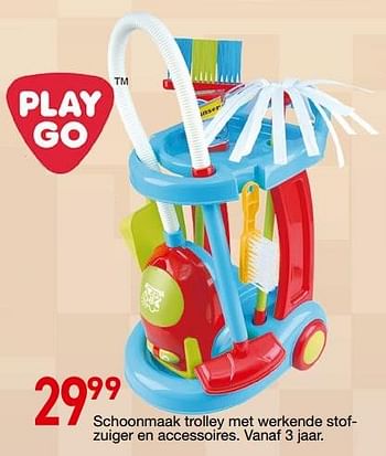 Promoties Schoonmaak trolley met werkende stofzuiger en accessoires - Play-Go - Geldig van 25/10/2018 tot 06/12/2018 bij Tuf Tuf
