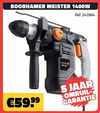 Promoties Boorhamer meister 1400w - Meister - Geldig van 01/11/2018 tot 30/11/2018 bij Bouwcenter Frans Vlaeminck