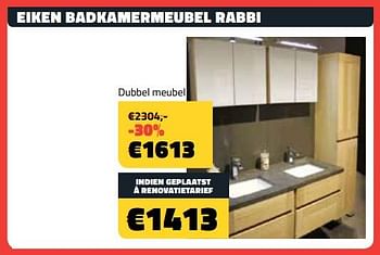 Promoties Eiken badkamermeubel rabbi dubbel meubel - Huismerk - Bouwcenter Frans Vlaeminck - Geldig van 01/11/2018 tot 30/11/2018 bij Bouwcenter Frans Vlaeminck