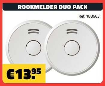 Promoties Rookmelder duo pack - Huismerk - Bouwcenter Frans Vlaeminck - Geldig van 01/11/2018 tot 30/11/2018 bij Bouwcenter Frans Vlaeminck