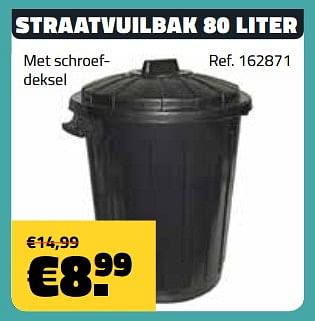 Promotions Straatvuilbak 80 liter - Produit maison - Bouwcenter Frans Vlaeminck - Valide de 01/11/2018 à 30/11/2018 chez Bouwcenter Frans Vlaeminck