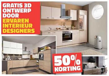 Promoties 50% korting gratis 3d ontwerp door ervaren interieur designers - Huismerk - Bouwcenter Frans Vlaeminck - Geldig van 01/11/2018 tot 30/11/2018 bij Bouwcenter Frans Vlaeminck