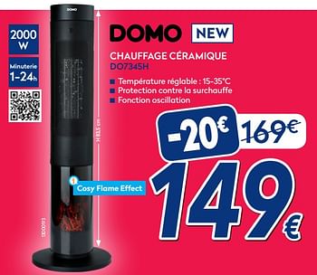 Promotions Domo elektro chauffage céramique do7345h - Domo elektro - Valide de 05/11/2018 à 11/11/2018 chez Krefel