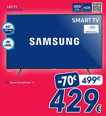 Promotions Samsung led tv ue40mu6120 - Samsung - Valide de 05/11/2018 à 11/11/2018 chez Krefel