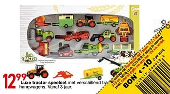 Promoties Luxe tractor speelset - Huismerk - Multi-Land - Geldig van 25/10/2018 tot 06/12/2018 bij Multi-Land