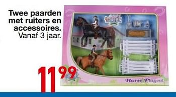 Promoties Twee paarden met ruiters en accessoires - Huismerk - Multi-Land - Geldig van 25/10/2018 tot 06/12/2018 bij Multi-Land