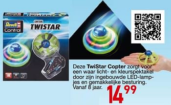 Promotions Deze twistar copter zorgt voor een waar licht en kleurspektakel door zijn ingebouwde led-lamp- jes en gemakkelijke besturing - Revell - Valide de 25/10/2018 à 06/12/2018 chez Multi-Land
