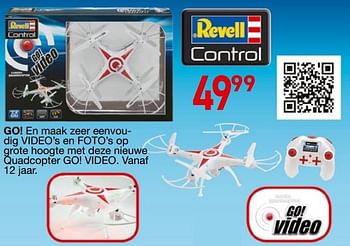 Promoties Go! en maak zeer eenvoudig video`s en foto`s op grote hoogte met deze nieuwe quadcopter go! video - Revell - Geldig van 25/10/2018 tot 06/12/2018 bij Tuf Tuf