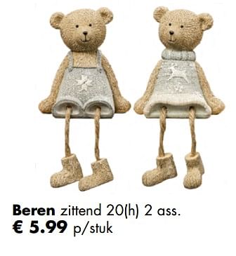 Promoties Beren zittend - Huismerk - Multi Bazar - Geldig van 05/11/2018 tot 25/12/2018 bij Multi Bazar