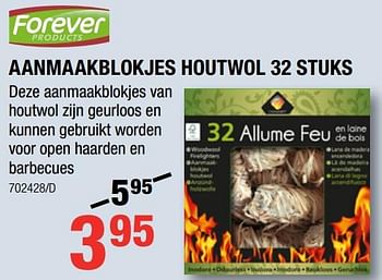 Promoties Aanmaakblokjes houtwol - Forever - Geldig van 31/10/2018 tot 02/12/2018 bij HandyHome