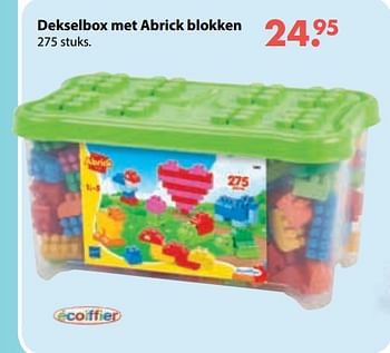 Promoties Dekselbox met abrick blokken - Ecoiffier - Geldig van 01/11/2018 tot 30/11/2018 bij De Kinderplaneet