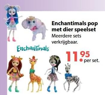 Promoties Enchantimals pop met dier speelset - Enchantimals  - Geldig van 01/11/2018 tot 30/11/2018 bij De Kinderplaneet