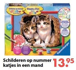 Promoties Schilderen op nummer katjes in een mand - Ravensburger - Geldig van 01/11/2018 tot 30/11/2018 bij De Kinderplaneet