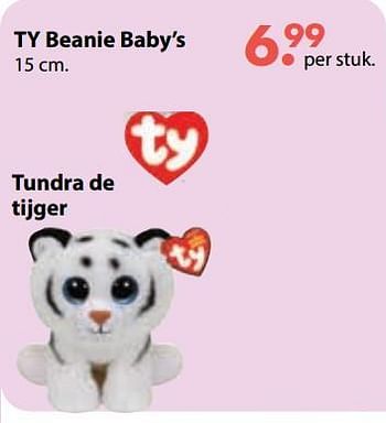 Promotions Ty beanie baby`s tundra de tijger - TY Beanie Boo - Valide de 01/11/2018 à 30/11/2018 chez De Kinderplaneet