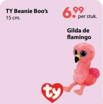 Promoties Ty beanie boo`s gilda de flamingo - TY Beanie Boo - Geldig van 01/11/2018 tot 30/11/2018 bij De Kinderplaneet
