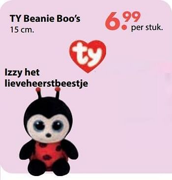 Promoties Ty beanie boo`s izzy het lieveheerstbeestje - TY Beanie Boo - Geldig van 01/11/2018 tot 30/11/2018 bij De Kinderplaneet