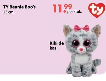 Promotions Ty beanie boo`s kiki de kat - TY Beanie Boo - Valide de 01/11/2018 à 30/11/2018 chez De Kinderplaneet