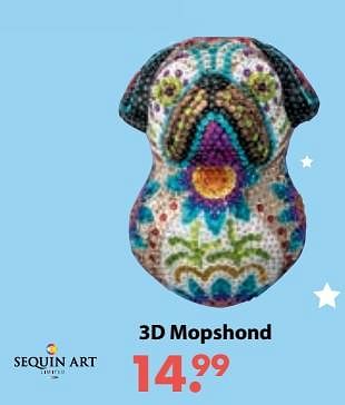 Promotions 3d mopshond - Sequin Art - Valide de 01/11/2018 à 30/11/2018 chez Desomer-Plancke