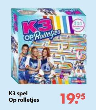 Promotions K3 spel op rolletjes - Studio 100 - Valide de 01/11/2018 à 30/11/2018 chez Desomer-Plancke