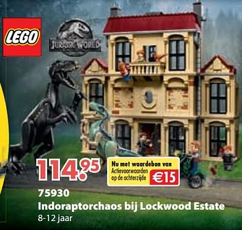 Promotions 75930 indoraptorchaos bij lockwood estate - Lego - Valide de 01/11/2018 à 30/11/2018 chez Desomer-Plancke