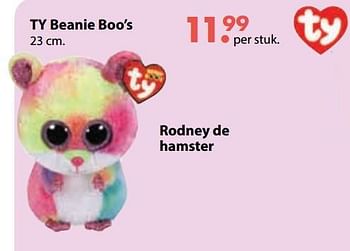 Promoties Ty beanie boo`s rodney de hamster - TY Beanie Boo - Geldig van 01/11/2018 tot 30/11/2018 bij Desomer-Plancke