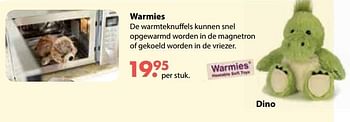 Promoties Warmies dino - Warmies - Geldig van 01/11/2018 tot 30/11/2018 bij Desomer-Plancke