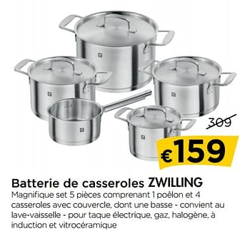 Promoties Batterie de casseroles zwilling - Zwilling - Geldig van 29/10/2018 tot 28/11/2018 bij Molecule